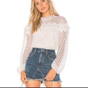 AMUR Florence Top in Off White lace top sz XS